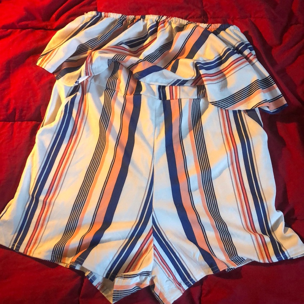 Striped sleeveless romper